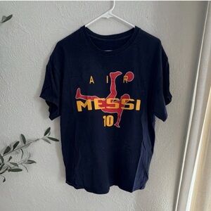 Air Messi 10 Graphic Tee - Black with Red & Yellow Design